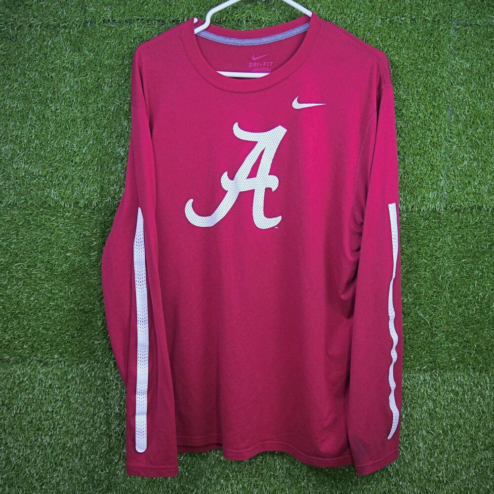 Alabama Crimson Tide Nike‎ Dri-FIT Long-Sleeve Performance Shirt - Men's Size XL